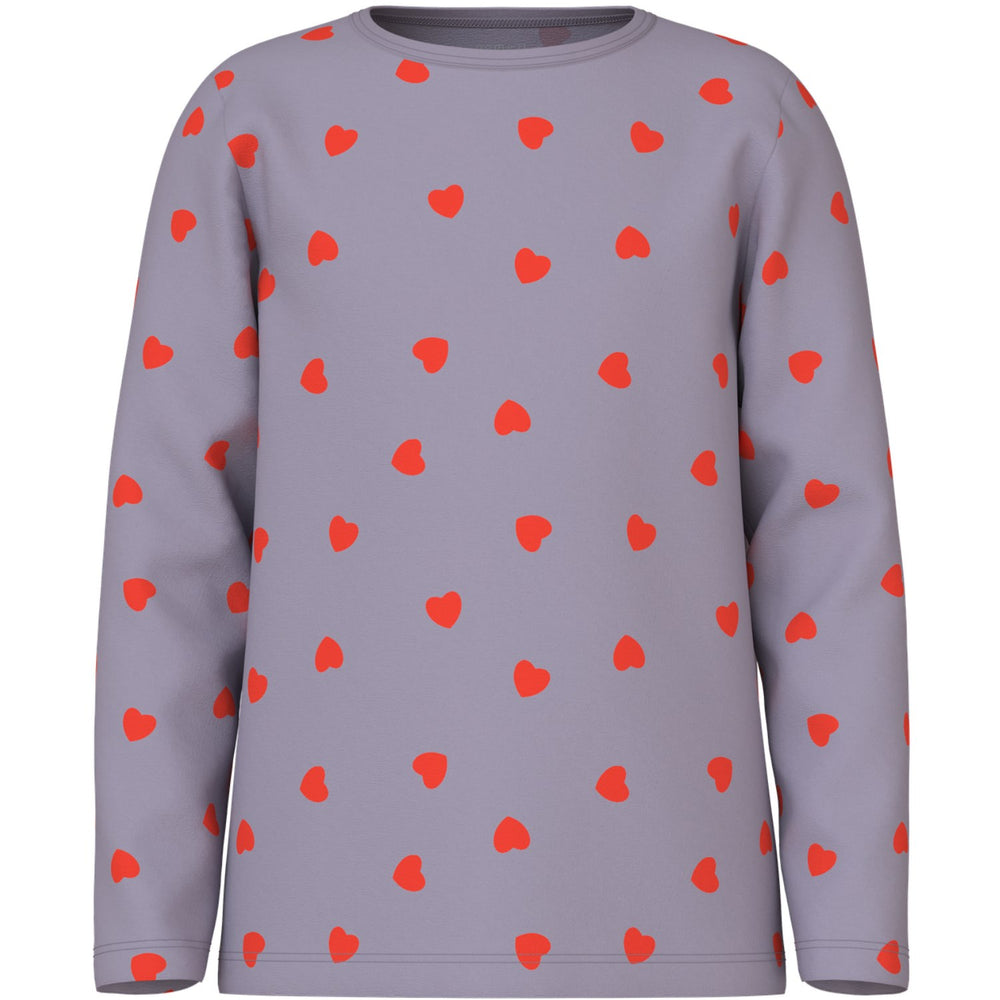 Køb Name It Lavender Gray Nkfnightset Lavender Hearts Noos