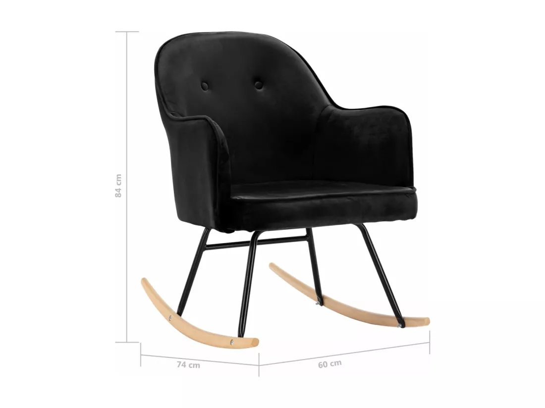 Chaise à bascule Noir Velours