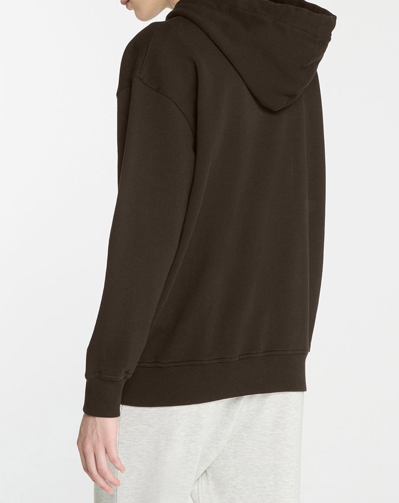 Galeries Lafayette Sweat zippé en Coton bio Mathalie à capuche noir