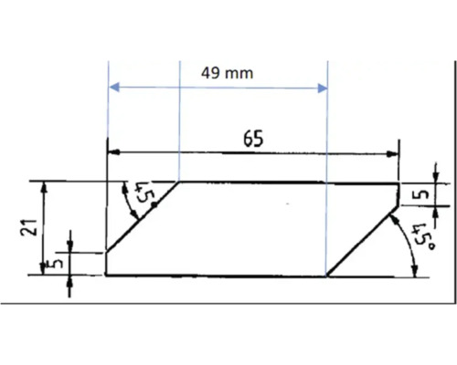 Ruitvormige lariksstrook 21 x 65 x 1980 mm