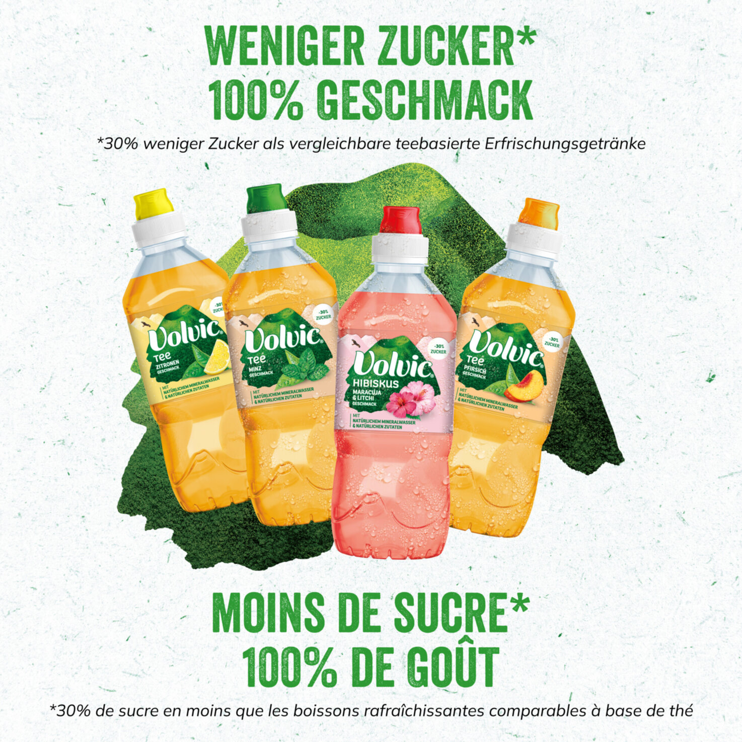 Volvic Hibiskus mit Maracuja- und Litschi Geschmack 6x75cl -450cl