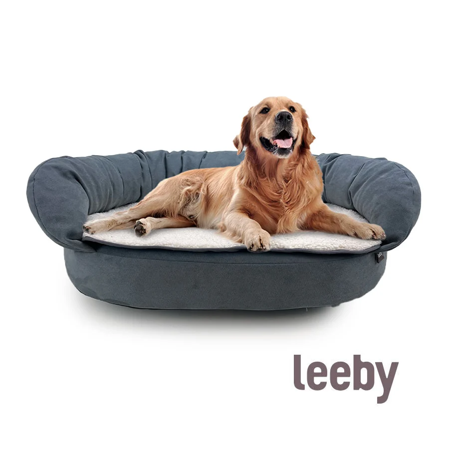 Sofá ortopédico viscoelástico para cães Leeby Grey