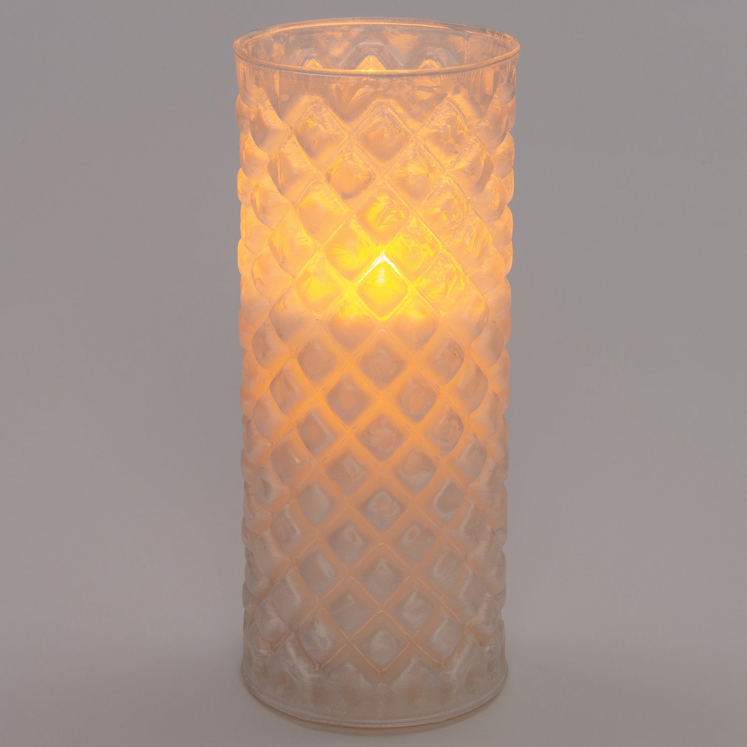 Anna's Collection LED kaars in glas met bewegende vlam wit D 7,5 H 17,5 cm