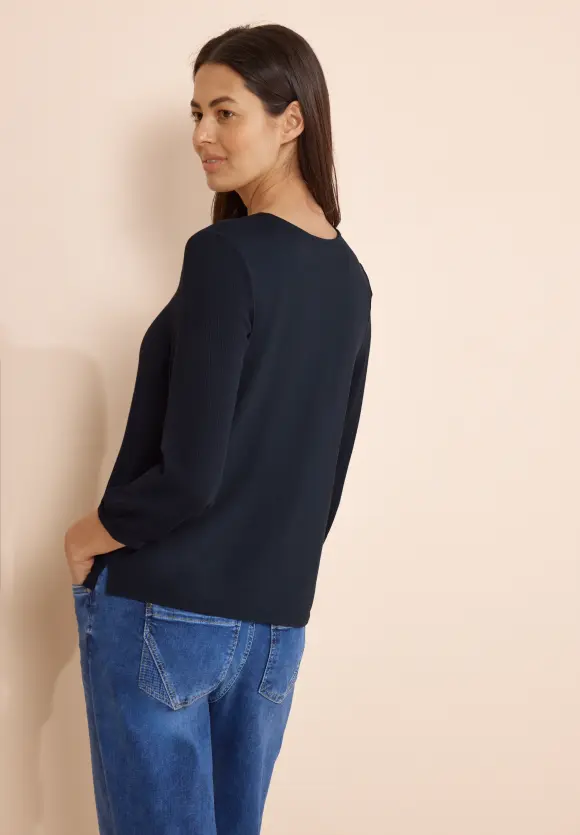 Materialmix Shirt - deep blue