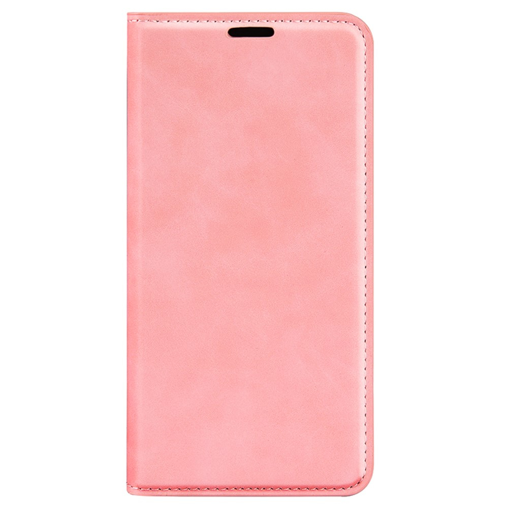 iPhone 16 Pro Vintage Leder Tasche Flip Cover Fashion Design - Rosa