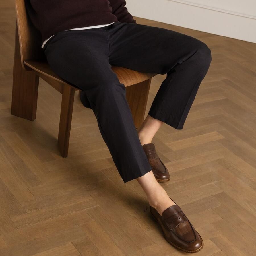 Manfield Black Label leren loafers bruin