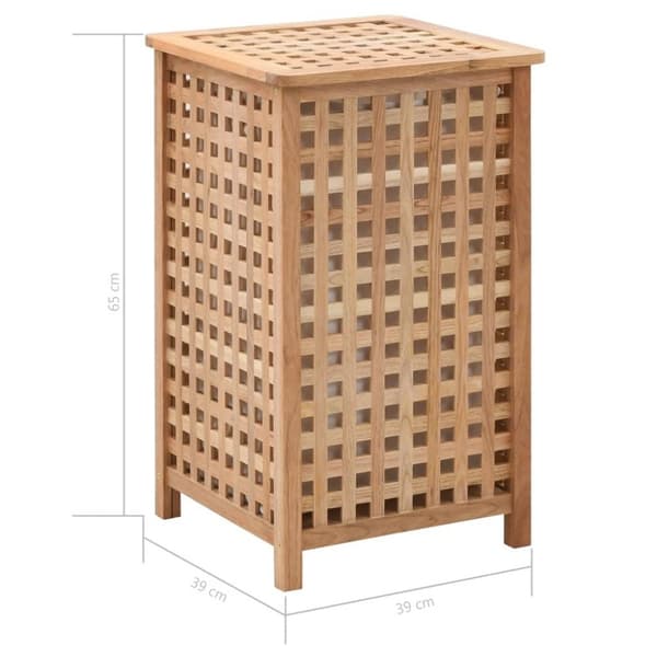 vidaXL Skittentøyskurv 39x39x65 cm heltre valnøtt