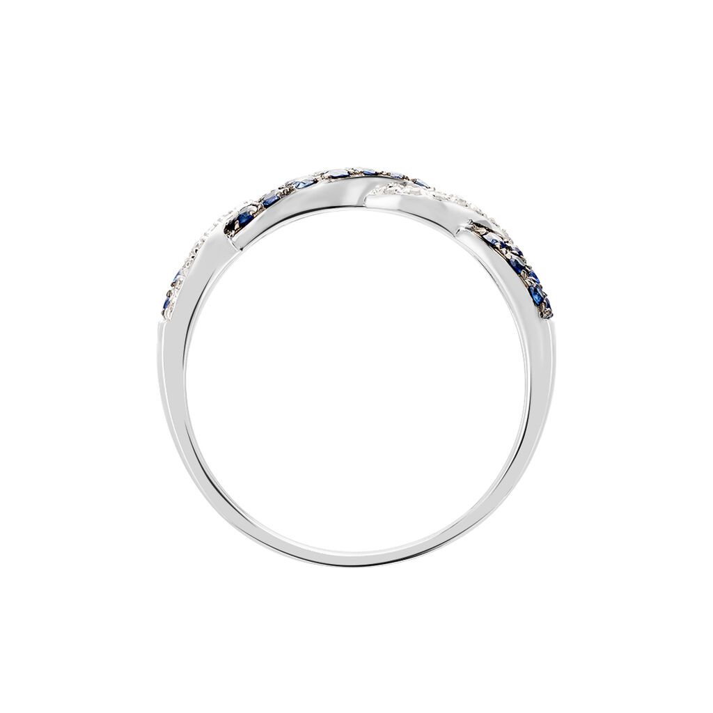 Bague Dimitria Or Blanc Saphir Et Diamant