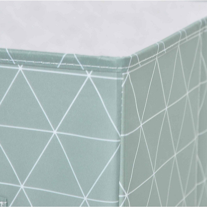 Boîte de rangement carrée en textile Mixxit coloris vert scandinave