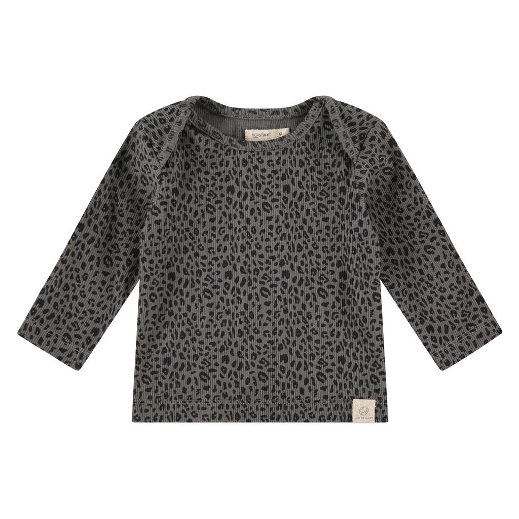 Babyface baby longsleeve met all over print grijs