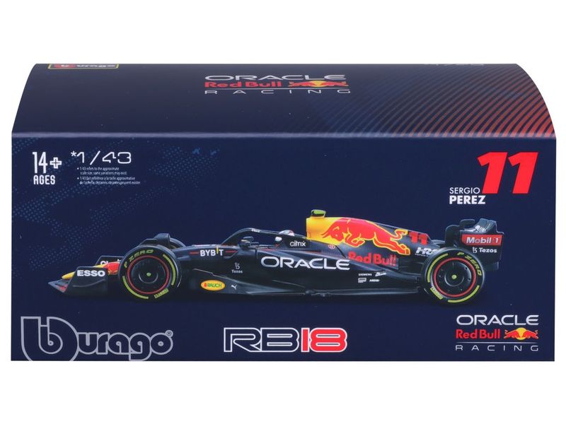 BBurago Red Bull F1 RB18 Perez 2022 1:43 Sammlermodell im Massstab 1:43