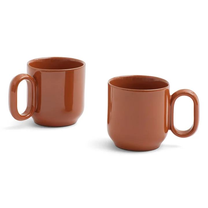 HAY - Barro Becher mit Henkel, terrakotta (2er-Set)
