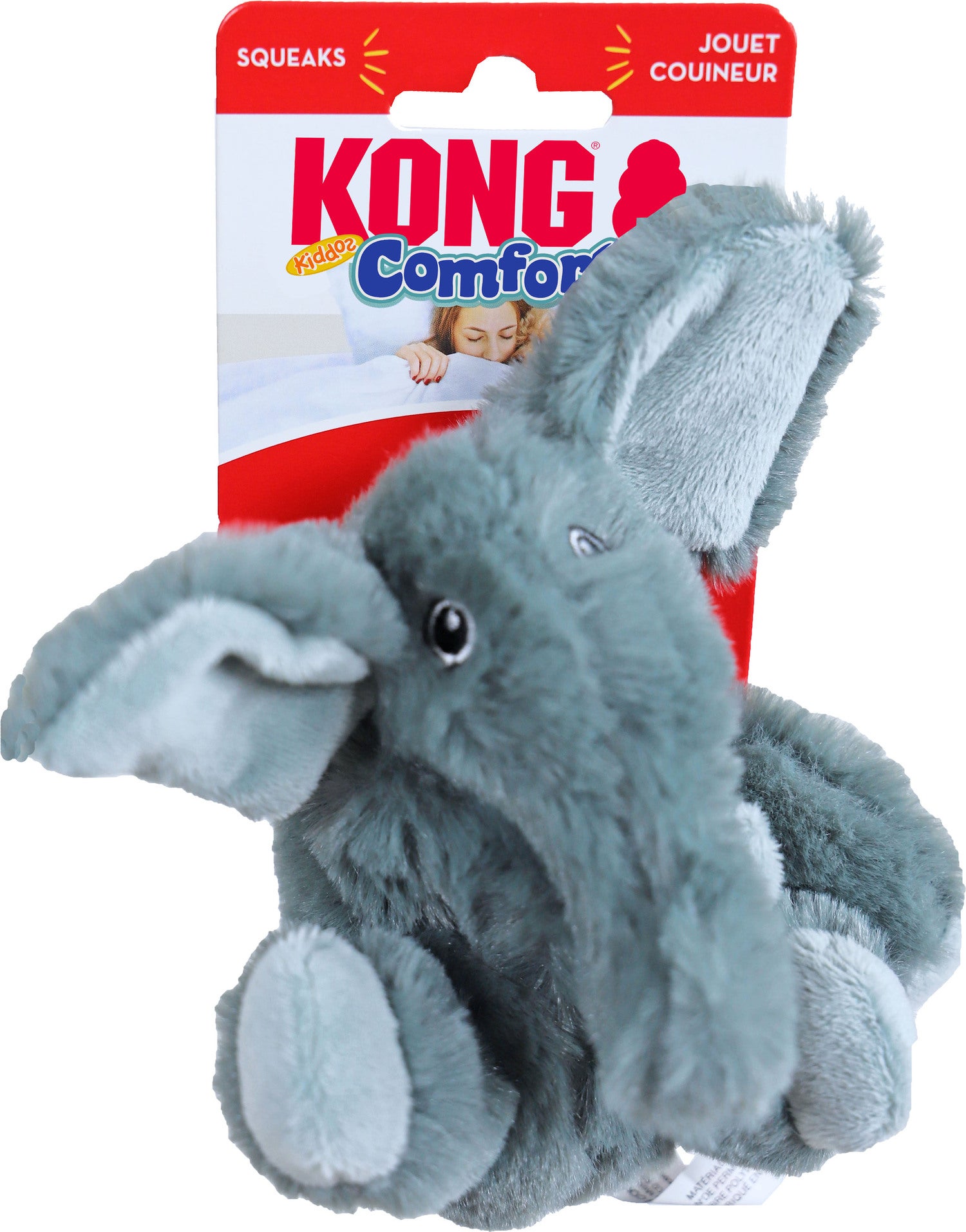 Kong hondenspeelgoed knuffel ollifant grijs XS 15 x 13 x 10 cm