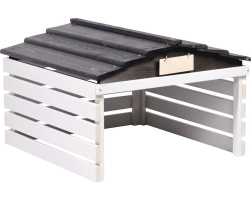 Robotmaaiergarage met bord 78,5 x 74 x 52,5 cm wit