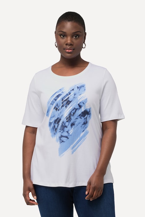 T-Shirt, Pailletten, Pima Cotton, Rundhals, Halbarm