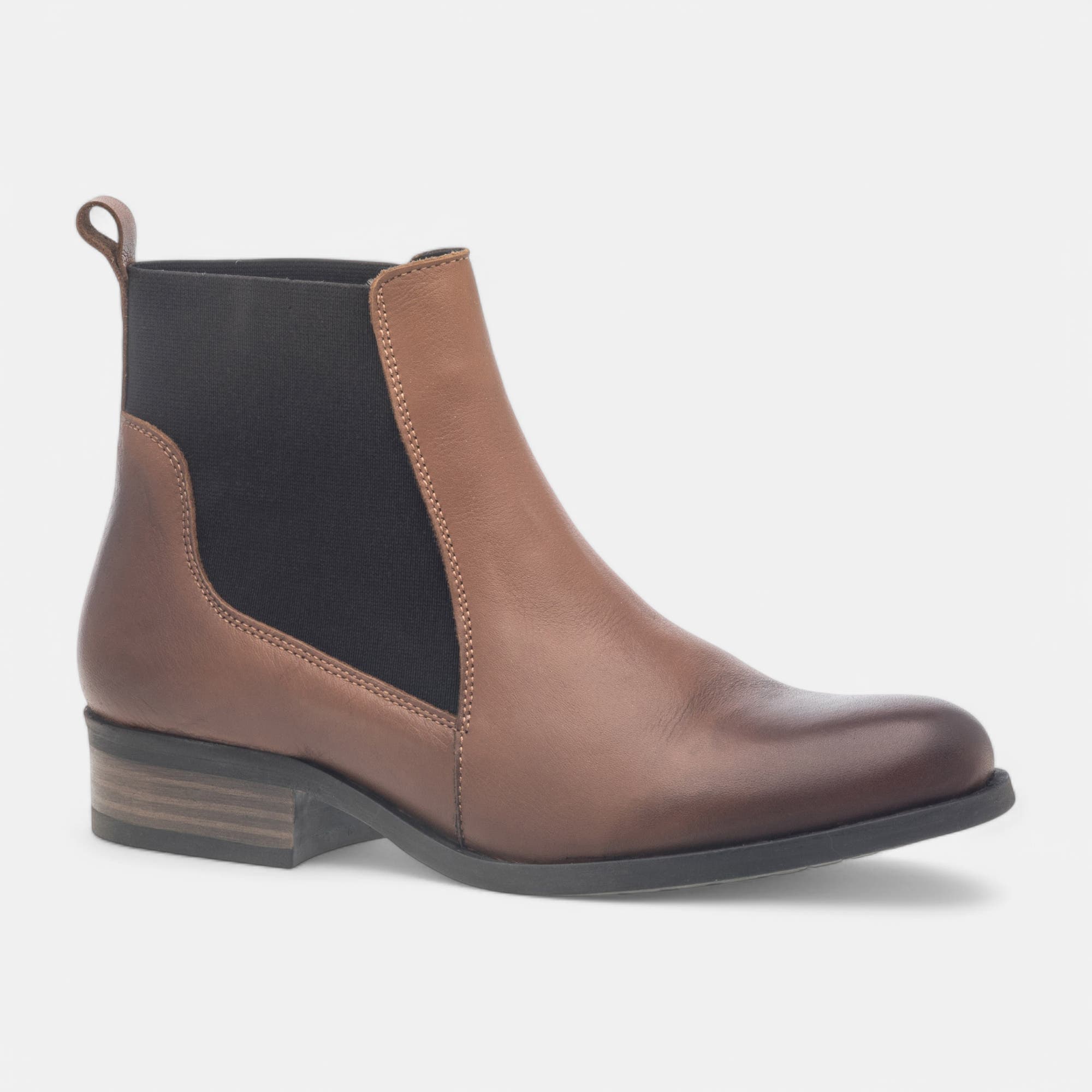 Boots chelsea Femme en cuir cognac