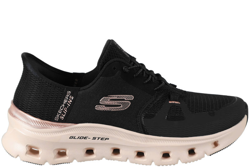 SKECHERS GLIDE-STEP PRO SLIP-INS SNEAKERS I SORT TEKSTIL