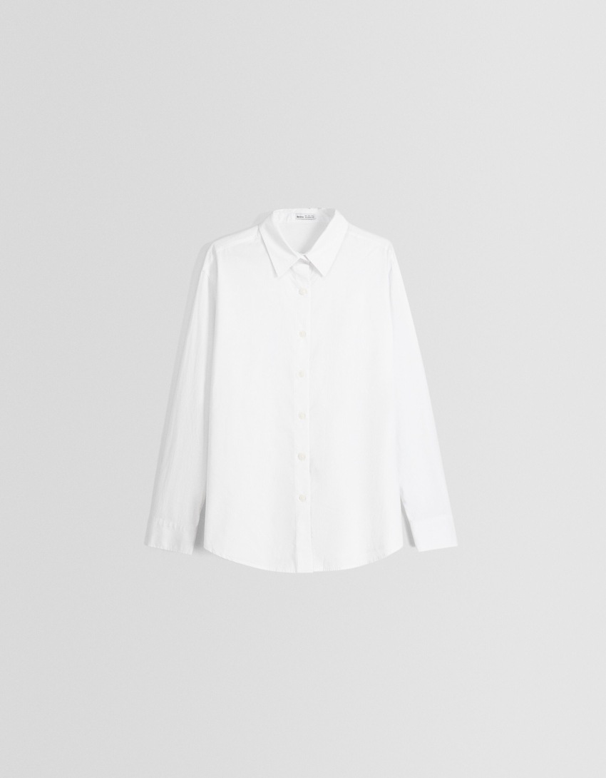 Camisa de popeline de manga comprida