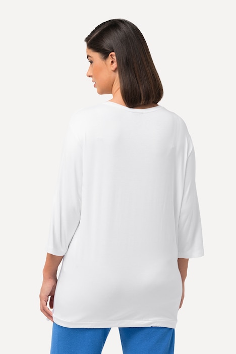 Shirt, Buchstaben, Saumband, Rundhals, 3/4-Arm