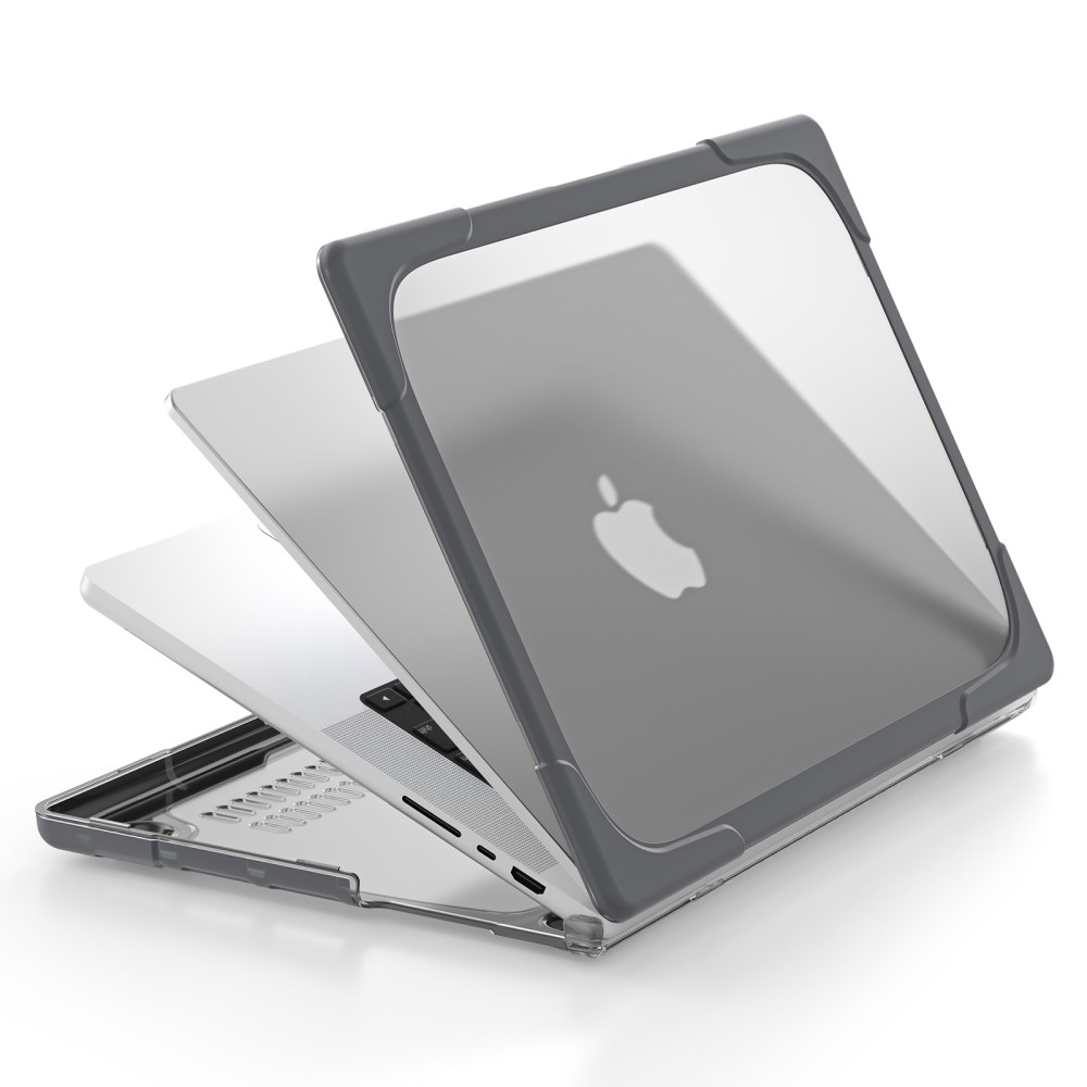 MacBook Pro 14'' (2025/2024/2023/2021) Hard Case Hülle Schutzabdeckung Stossschutz mit Standfuss - Grau