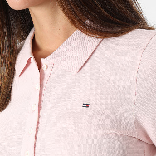 Robe Polo Manches Courtes Slim Femme Piqué 7853 Rose