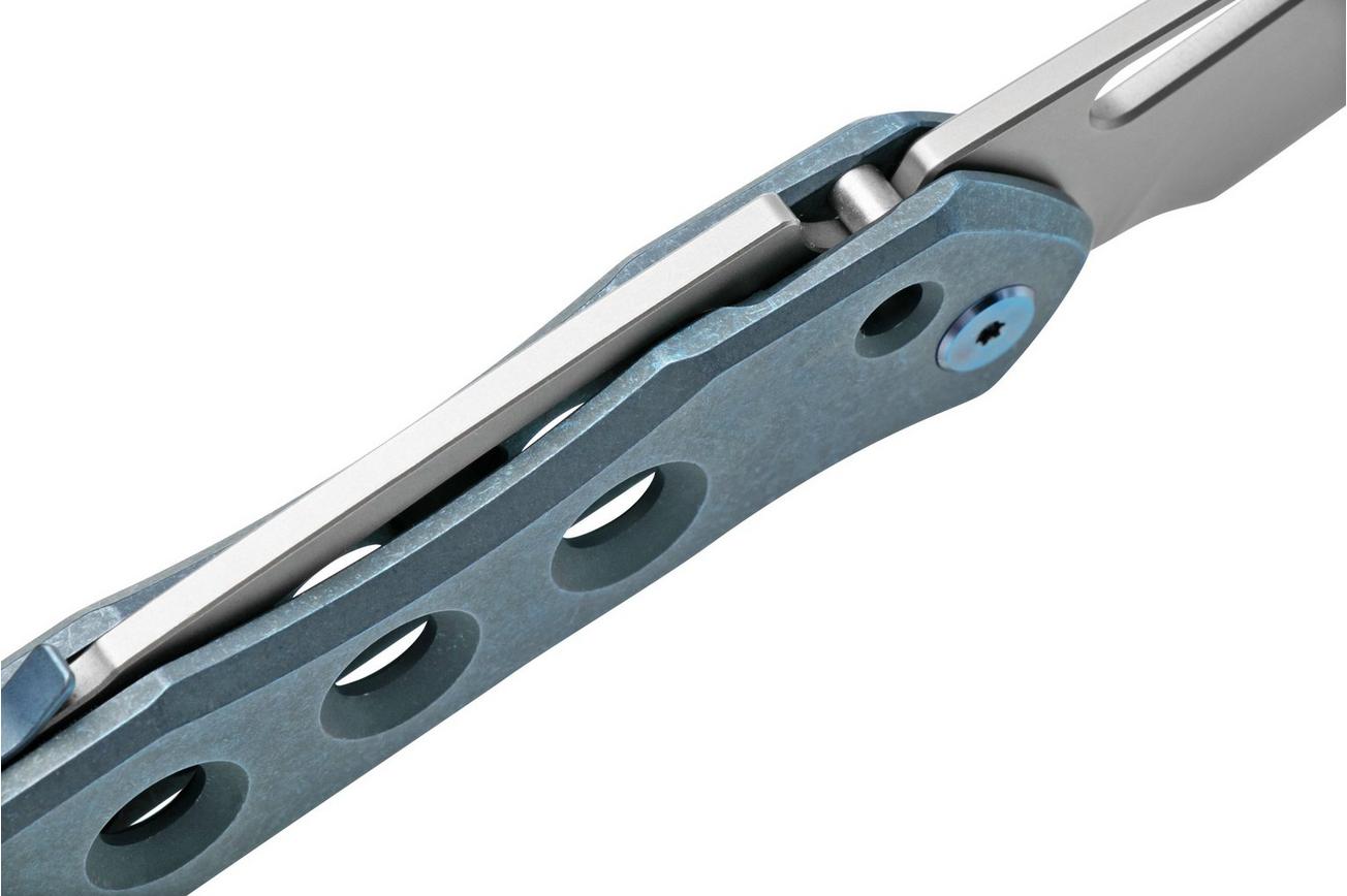 WE Knife Vision R 21031-3 Blue Titanium, Silver Bead Blasted zakmes, Snecx design