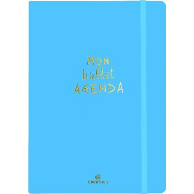 Bullet Agenda - 1 semaine sur 2 pages - 15,5 x 21,5 cm - azur - Oberthur