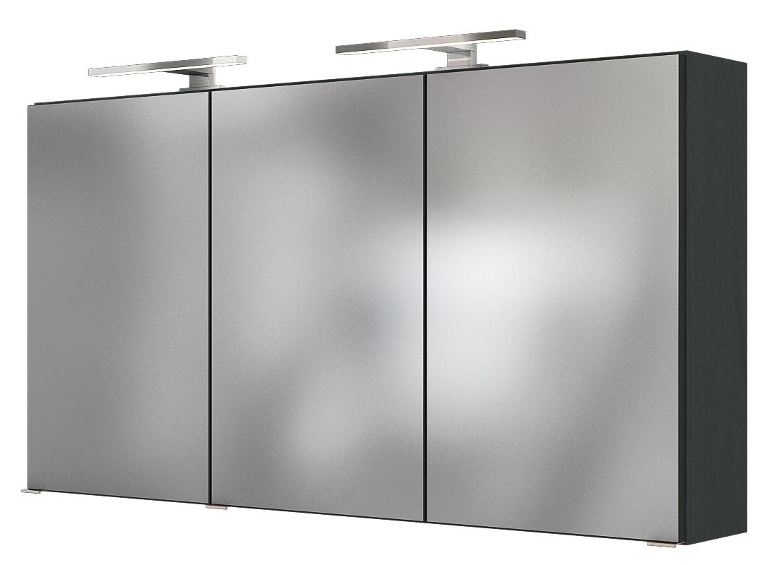 3D-Spiegelschrank BAABE - graphit - mit LED-Beleuchtung - 120 cm