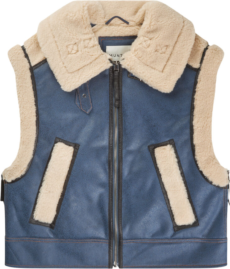 MUNTHE TUPPA Animal Free Fur Vest Blue
