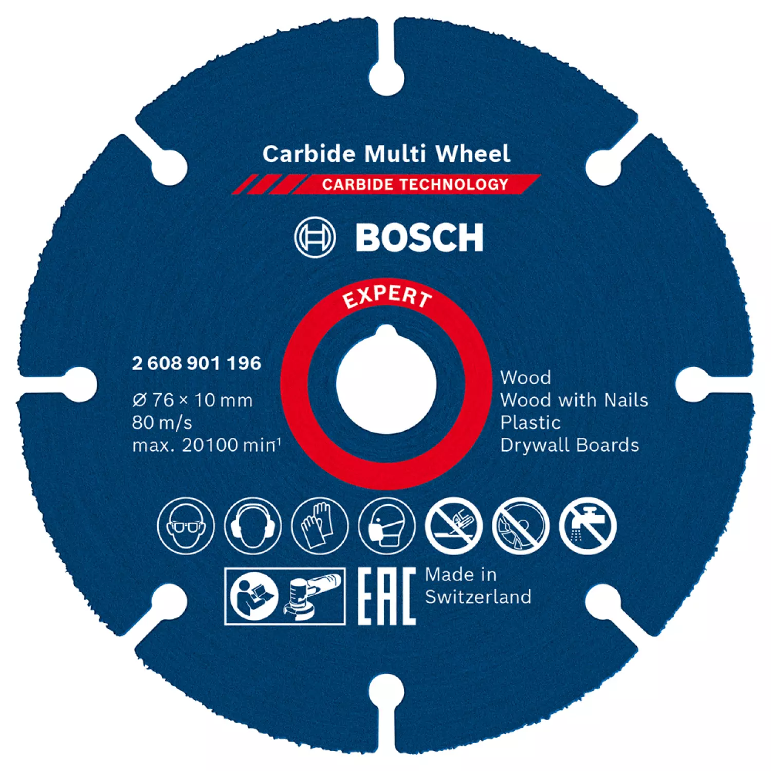 Bosch 2608901196 EXPERT Doorslijpschijf hardmetaal Multi Wheel 76 x 1 x 10 mm