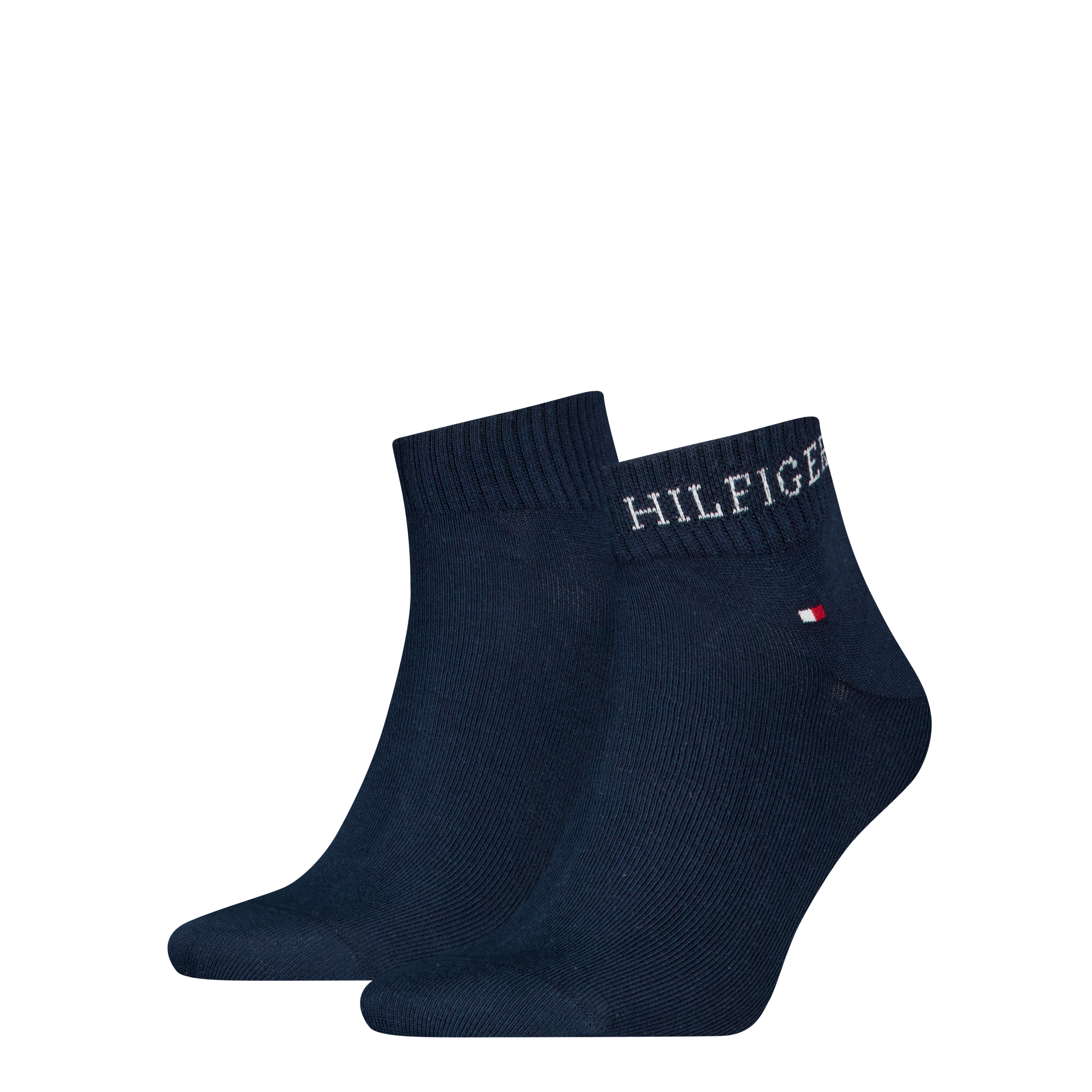 Tommy Hilfiger Kurzsocken »TH MEN QUARTER 2P HILFIGER TAB« 2 Paar,  Logo-Flag und Schriftzug