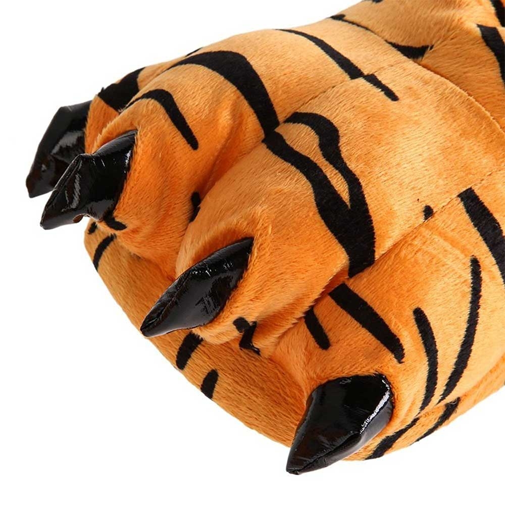 (1 Paar) Tiger Plüsch Hausschuhe Finken Pantoffeln - Unisex (Gr. 40-45)