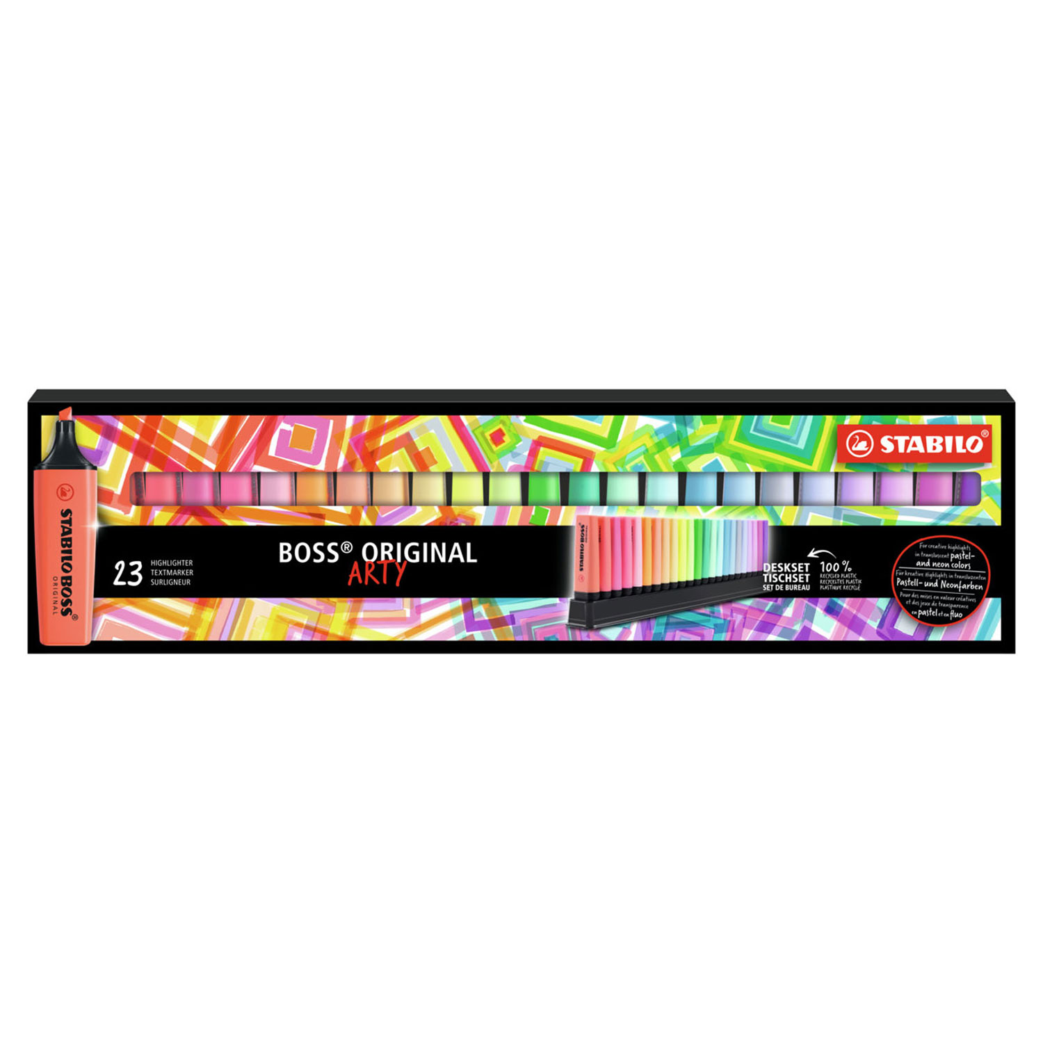 STABILO BOSS ORIGINAL - Markeerstift - ARTY - 23 Stuks Deskset