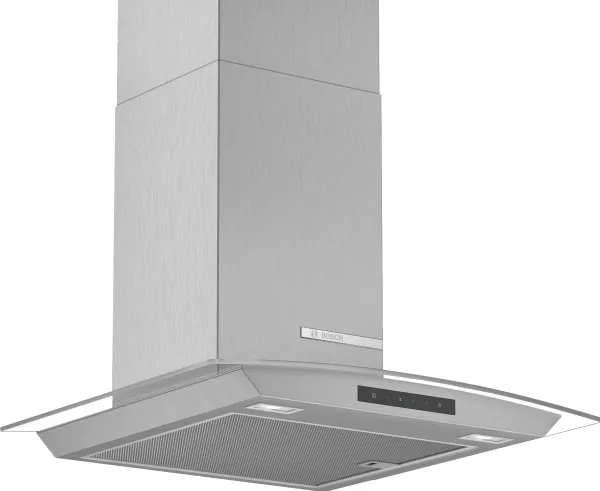 Bosch Serie | 4 DWA66DM50 - Hætte - skorsten - bredde: 60 cm - dybde: 48.8 cm - udtrækning og recirkulation (-) - rustfrit stål og glas