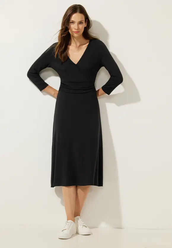 Wickelkleid in Midi Länge - Black