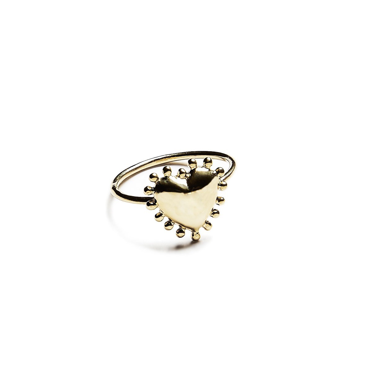 Bague coeur perlé en Vermeil