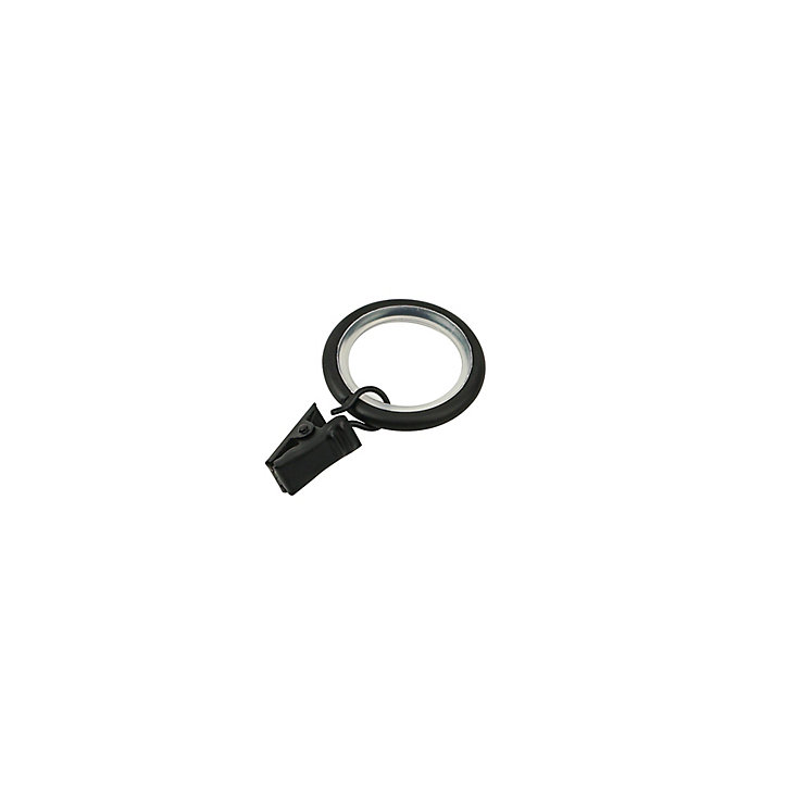 10 anneaux clip pour barre à rideau Araxos GoodHome ⌀16/19 mm noir
