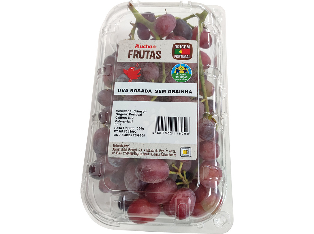 UVA ROSADA SEM GRAINHA AUCHAN CULTIVAMOS O BOM 500 G