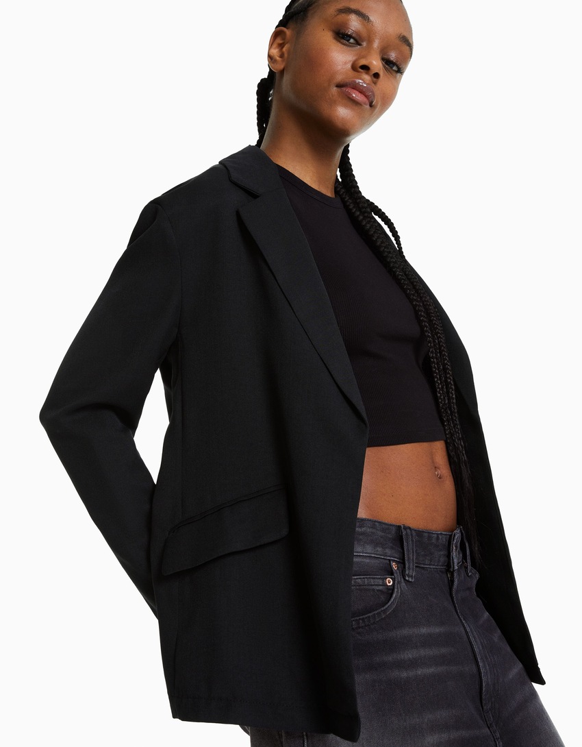 Blazer fluido de corte feminino