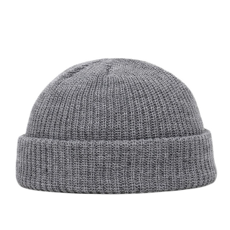 Unisex Hipster Strickmütze Beanie Winter Mütze (One Size) - Grau