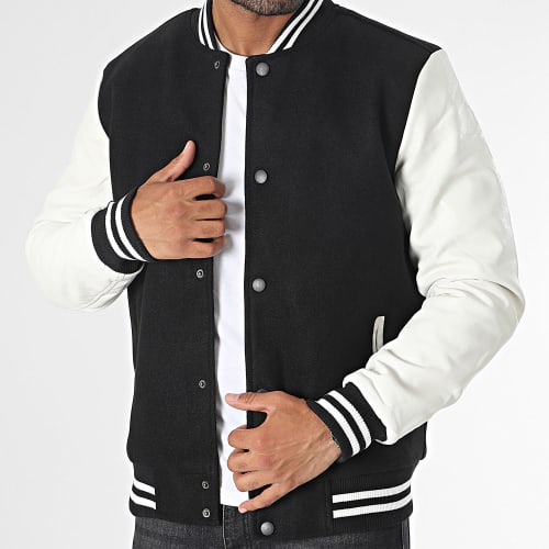 Veste Teddy Noir Blanc