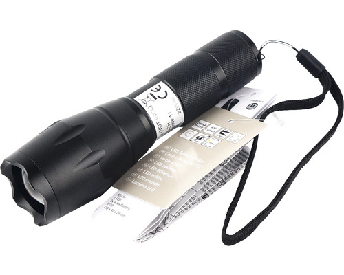 LED-zaklamp, aluminium, 400 lm, bereik 260 m, looptijd 1,5 uur, L 136 mm, Ø 28 mm