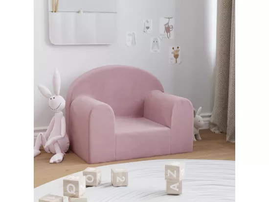 Canapé pour enfants rose peluche douce