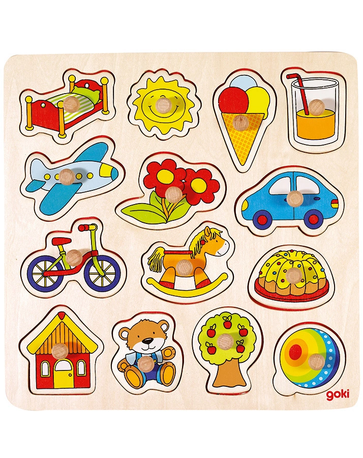 Steckpuzzle SCHAUKELPFERD in bunt