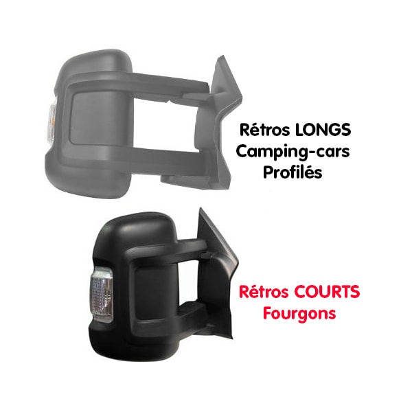 Coques rétros fourgon HTD Noires Ducato de 2007 à 2024
