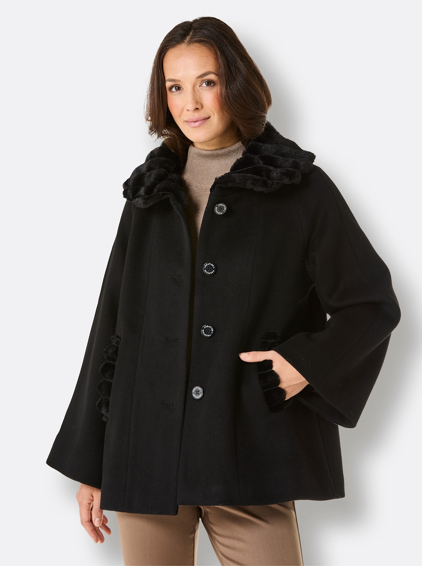 CREATION L PREMIUM Wolljacke ohne Kapuze