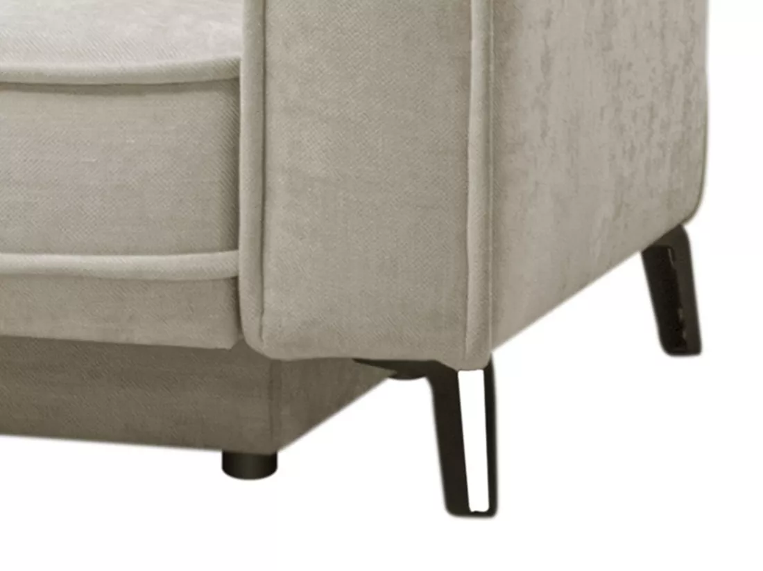 Canapé d'angle gauche convertible en tissu beige BALCORIA de Maison Céphy
