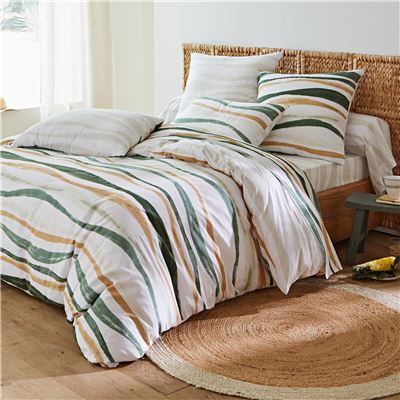 Linge de lit ondes graphiques