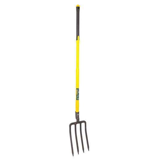 Fourche à bêcher de jardin 4 dents L.30cm, avec manche pomme en fibre