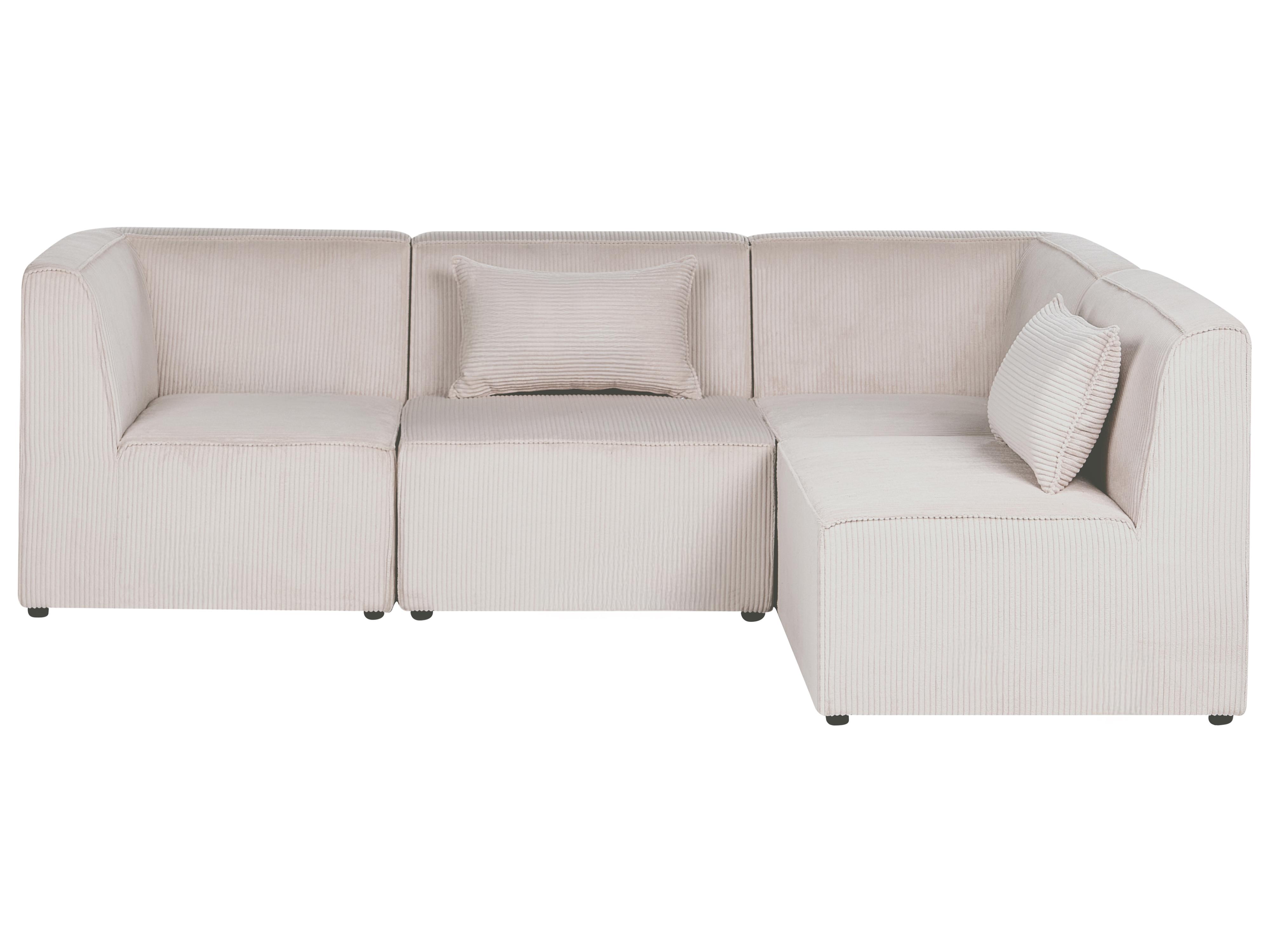 Modulaire hoekbank 4-zits LEMVIG Corduroy Beige linkszijdig